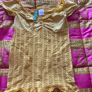 Marciano yellow top - cute see through on the bottom half